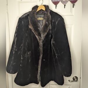 luxurious black fur coat